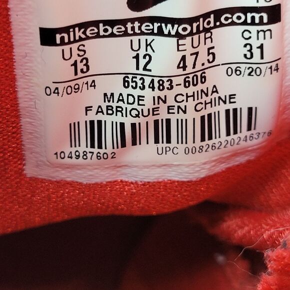 Nike  Hyperdunk TB 2014 Gym High Top Basketball Sneakers Red & Orange - Picture 7 of 10